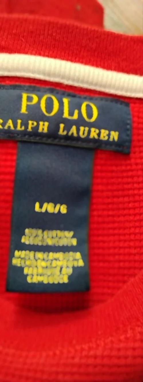 Polo Ralph Lauren Red Long Sleeve Waffle